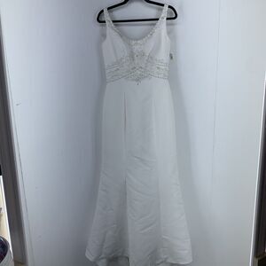 Eden Bridal Womens 8 Wedding Gown Dress Mermaid Beaded Fairy Coquette